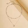 Простая подвесная плоская круглая цепочка с бусинами в форме капли воды, персонализированное ожерелье в металлическом стиле