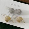 Серьги-гвоздики с круглыми сферическими огранками Full Diamond Light Luxury, модные изысканные серьги высокого класса, женские дизайнерские серьги Niche Light Luxury
