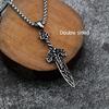Mens Stainless Steel Viking Dagger Knot Amulet Sword Pendant Necklace Men