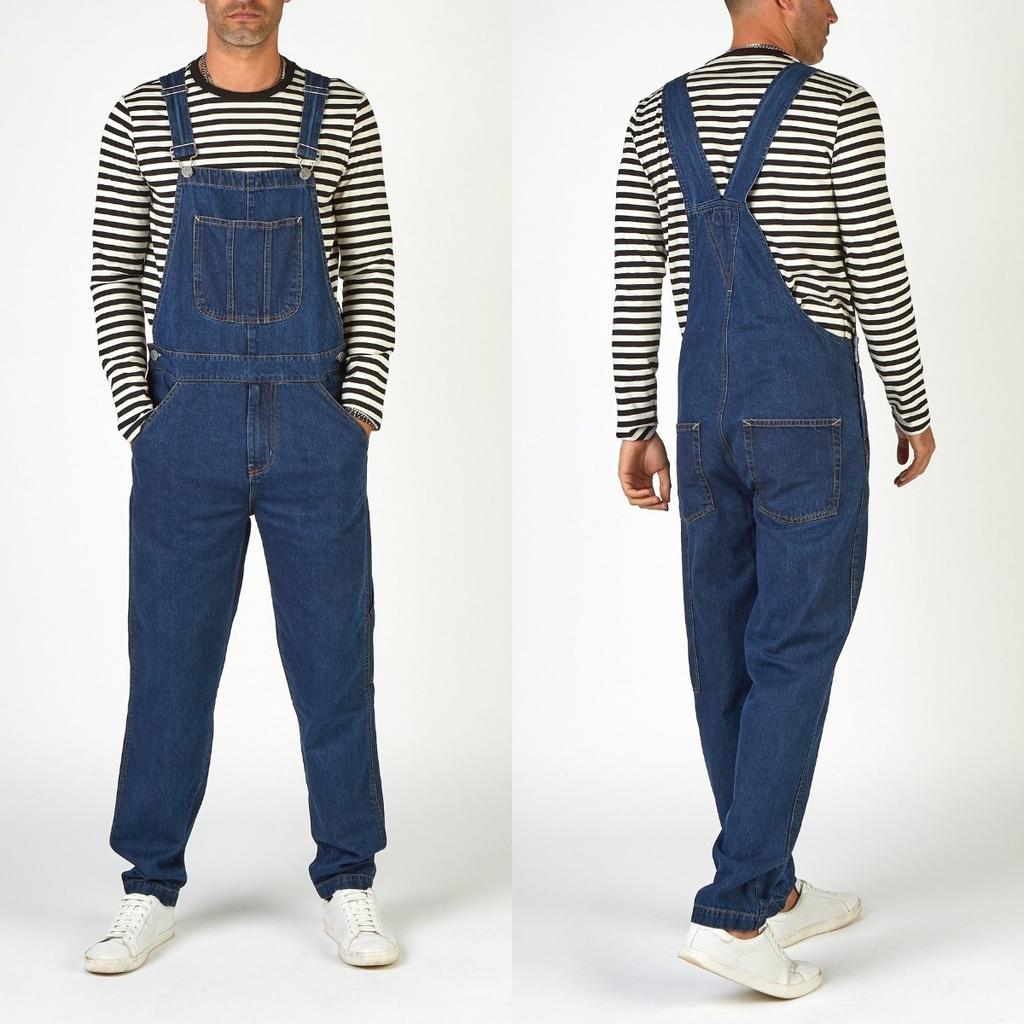 Men's Overalls Overalls Tall Wash Jeans Adjustable Straps Denim Jumpsuit Loose Work Jumpsuit Work Pants