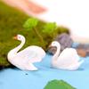 2PCS/Set Crafts Statue Micro Landscape Goose Model Swan Figurine Home Decor Miniature Animal