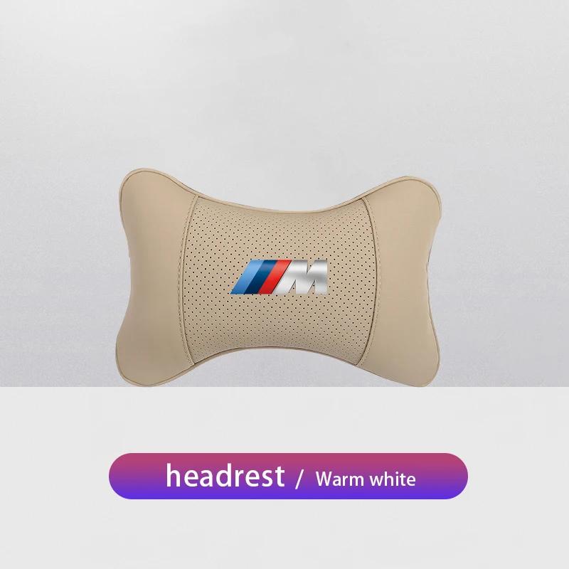 For BMW M X1 X2 X3 X4 X5 X6 X7 F39 G42 G26 F01 F02 F30 F10 E70 E30 E87 E61 G30 Valve Car Seat Headrest Auto Logo Neck Pillow SU5