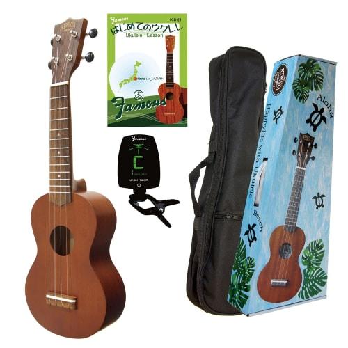 [Domestically Inspected/Excellent Sound!] KSU-1 Beginner's 4-Piece Set (KIWAYA Soprano Ukulele, Mahogany, Recommended for Beginners)
