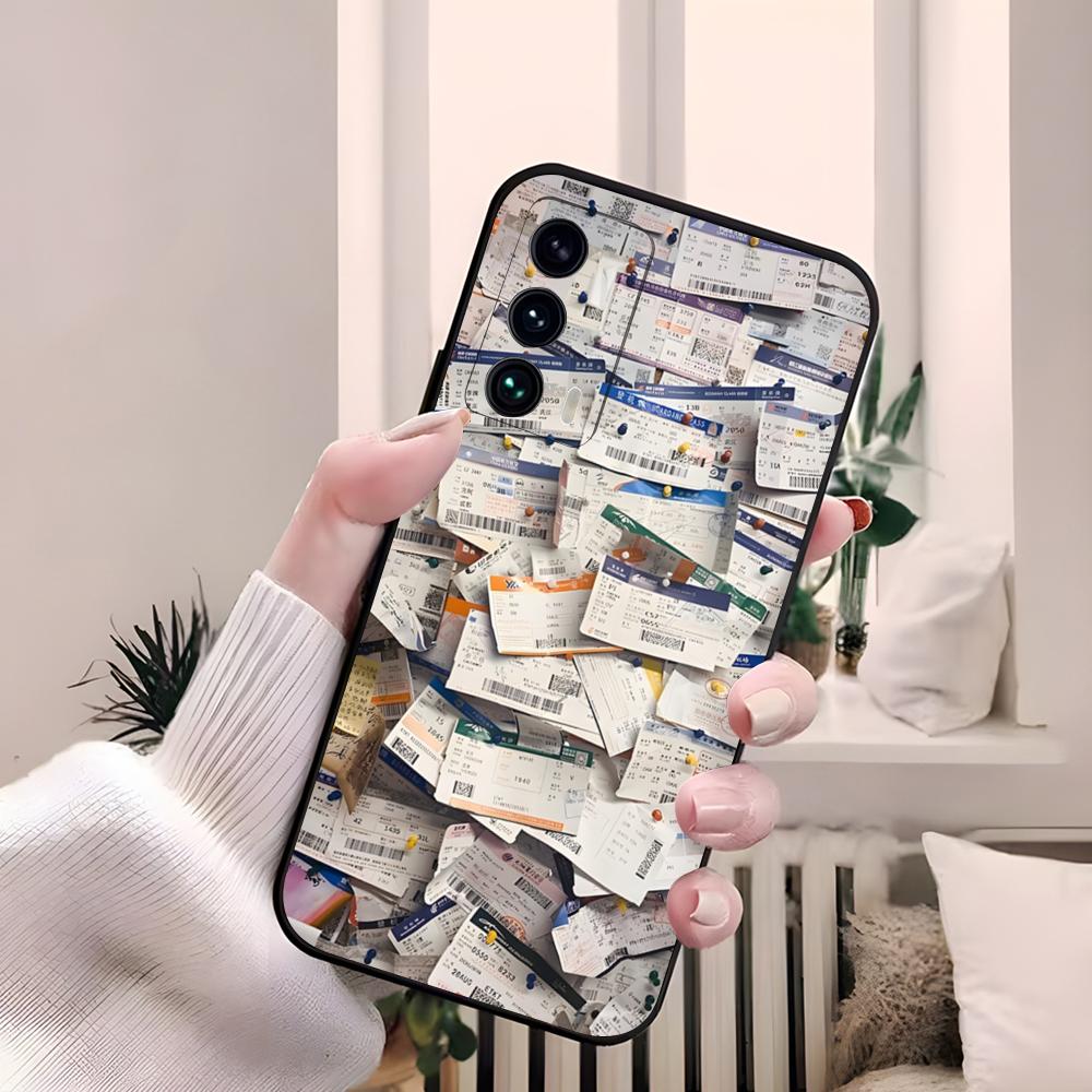 Чехол для телефона с рисунком билета на самолет для Samsung S26 S25 Edge S24 S23 S22 S21 Ultra Plus Fe A55 56 15 4G 5G Galaxy Силиконовый чехол