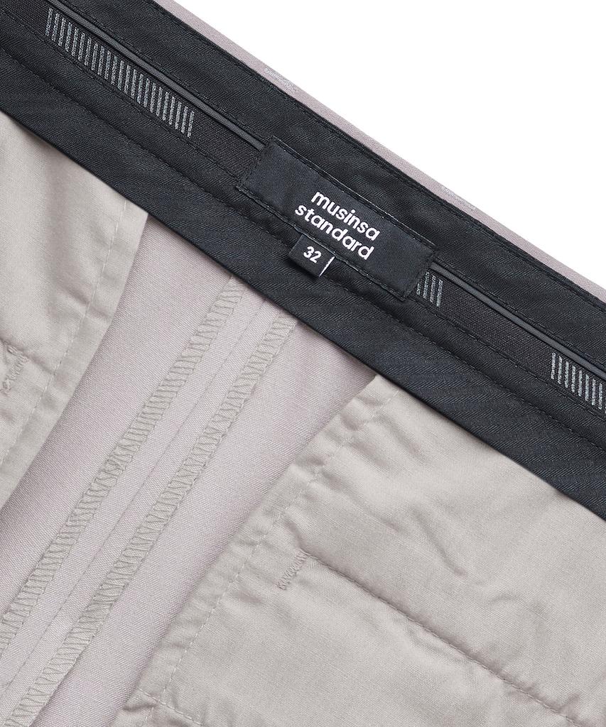 MUSINSA STANDARD Lightweight Wide Hidden Banding Crop Slacks [Light Beige]