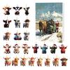 Highland Cow Ornaments Advent Calendar 2025 24 Days Christmas Countdown Calendar with Cartoon Cows Ornament for Xmas Tree Decor