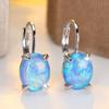 Simple Delicate Gold Color Oval Cut Opal Drop Earrings for Women Girl Luxury Bohemia Jewelry