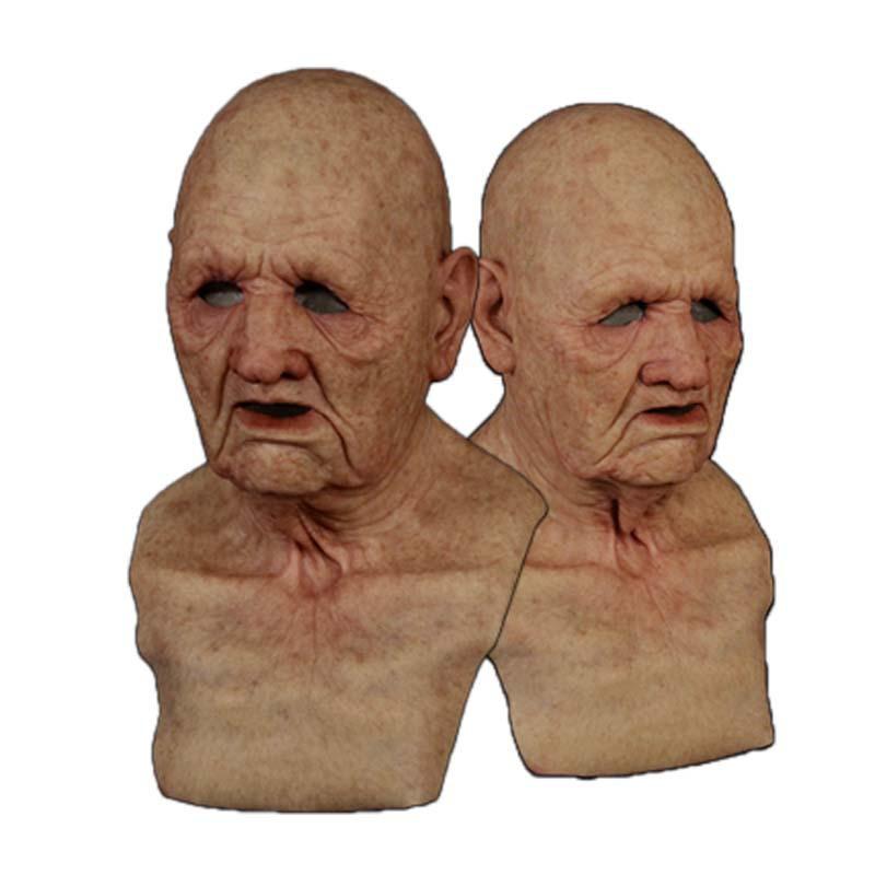 Halloween Old Man Mask Creepy Bald Grandpa Headgear Costume Parties