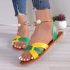 Fashion 2024 Summer Solid Color Flat Sandals Popula Open Toe Outdoor Slippers Beach Women's Shoes Plus Size Zapatos De Mujer Slides