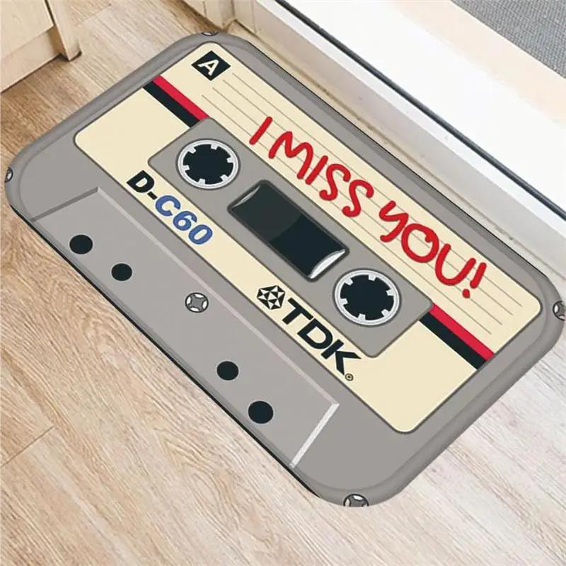 3D Cassette Music Tape Door Mat Home Carpet Non-slip Retro  Bathroom Toilet Kitchen Floor Mats Living Room Entrance Decor Rugs