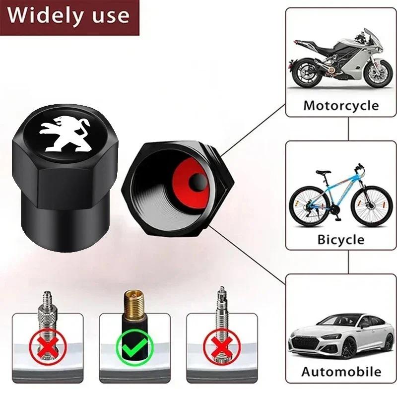 Car Tire Valve Caps Keychain For Peugeot 108 206 207 208 301 307 308 408 408X 508 2008 3008 4008 5008 RCZ Car Accessories