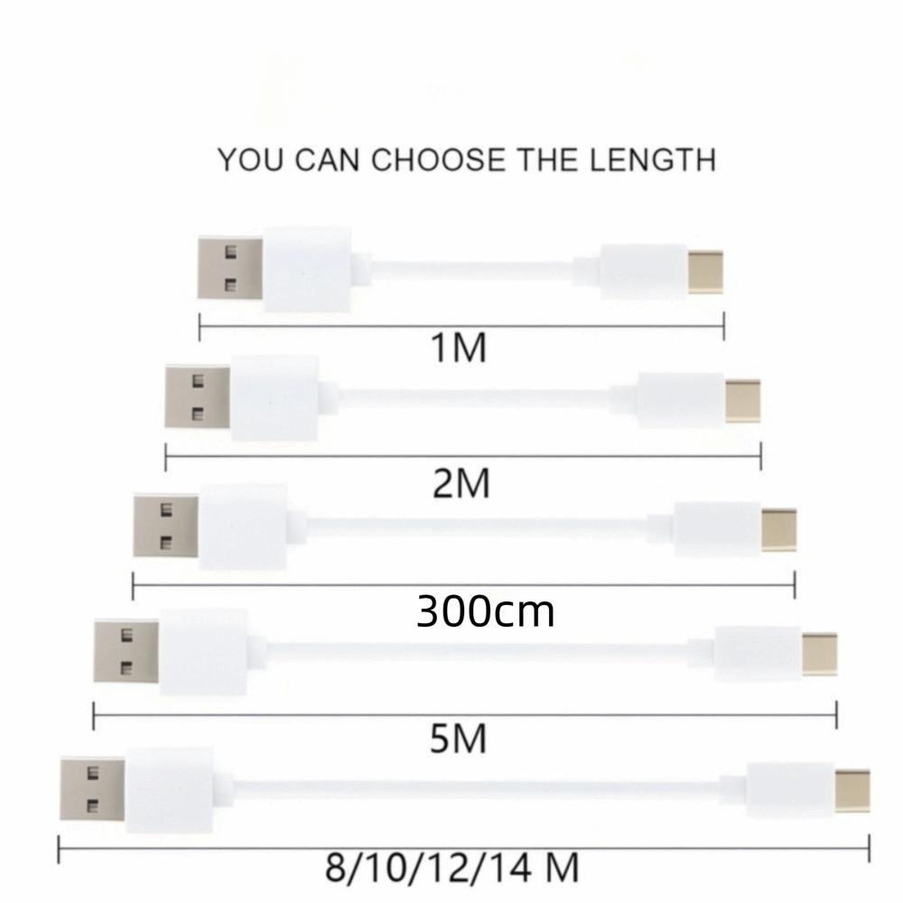 USB на Type-C Кабель для зарядки устройства мониторинга 1м 2м 5м 8м 10м 12м 14м Медный сердечник Кабель данных Удлинитель Зарядка