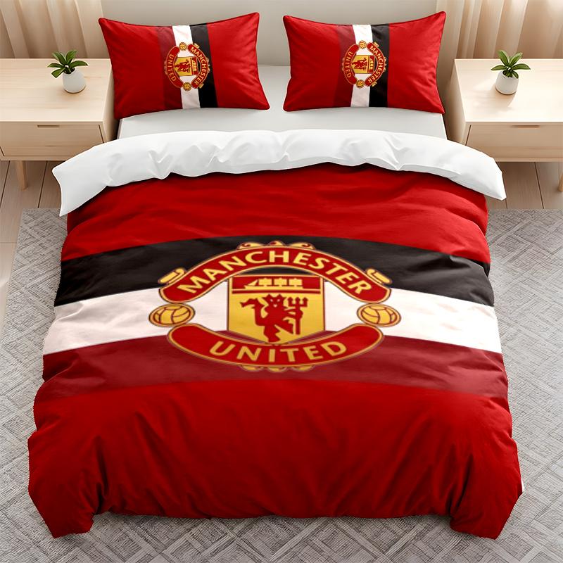 FC Manchester 3PC Bedding Set Print Duvet Cover with Two Pillowcases Home Bedroom Decoration festival gift