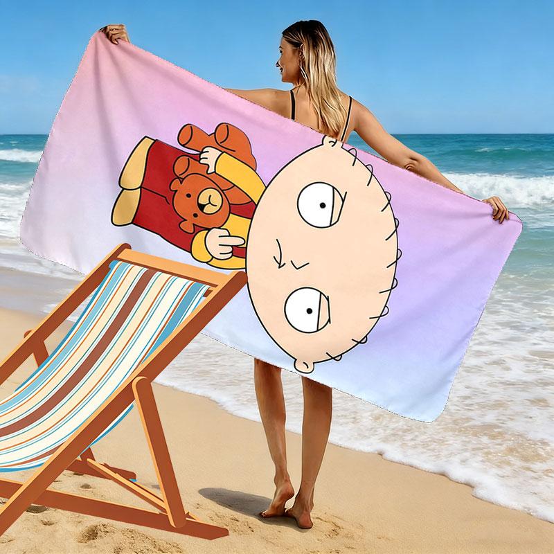 Stewie Griffin Print Beach Towel, Large Soft Quick Dry Towel for Beach Camping Swimming