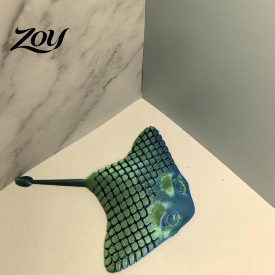 Decompression Toys for Adults 3D Printed Manta Ray Fidget Toy, Flexible Articulated Sea Animal Figurine Small Aquarium Accessories Desktop Decoration,