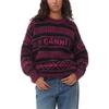 Ganni FW23 Vintage Floral Loose Casual Color Block Crew Neck Pullover Long Sleeve Sweater Women sweater Fiji-Floral K2176-854