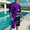 Новый летний комплект мужских футболок с 3d принтом, повседневный модный роскошный стиль, полный комплект одежды, уличная одежда, шорты на шнурке