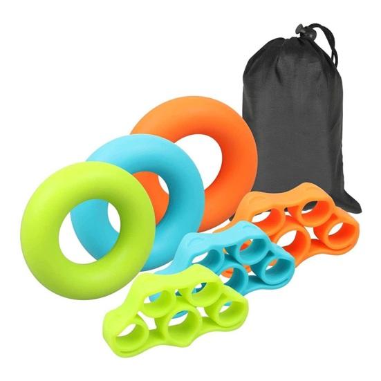 6/9 шт., силиконовая ручка, силовой тренажер, кольцо, яйцо, мяч, носилки для пальцев, противоскользящие, круг для тренировки пальцев предплечья, портативная тренировка для реабилитации рук