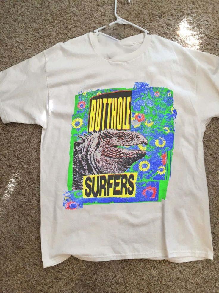 Винтажная футболка 1991 года Butthole Surfers Iguana Lollapalooza Rock Shirt ZL440 Унисекс