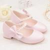 Zapatos Niña KidLeather Shoes 2024 Autumn New Girl High Heel Princess Shoes Bow Single Shoe Mary Jane Shoes Kid Shoe Girl Shoe
