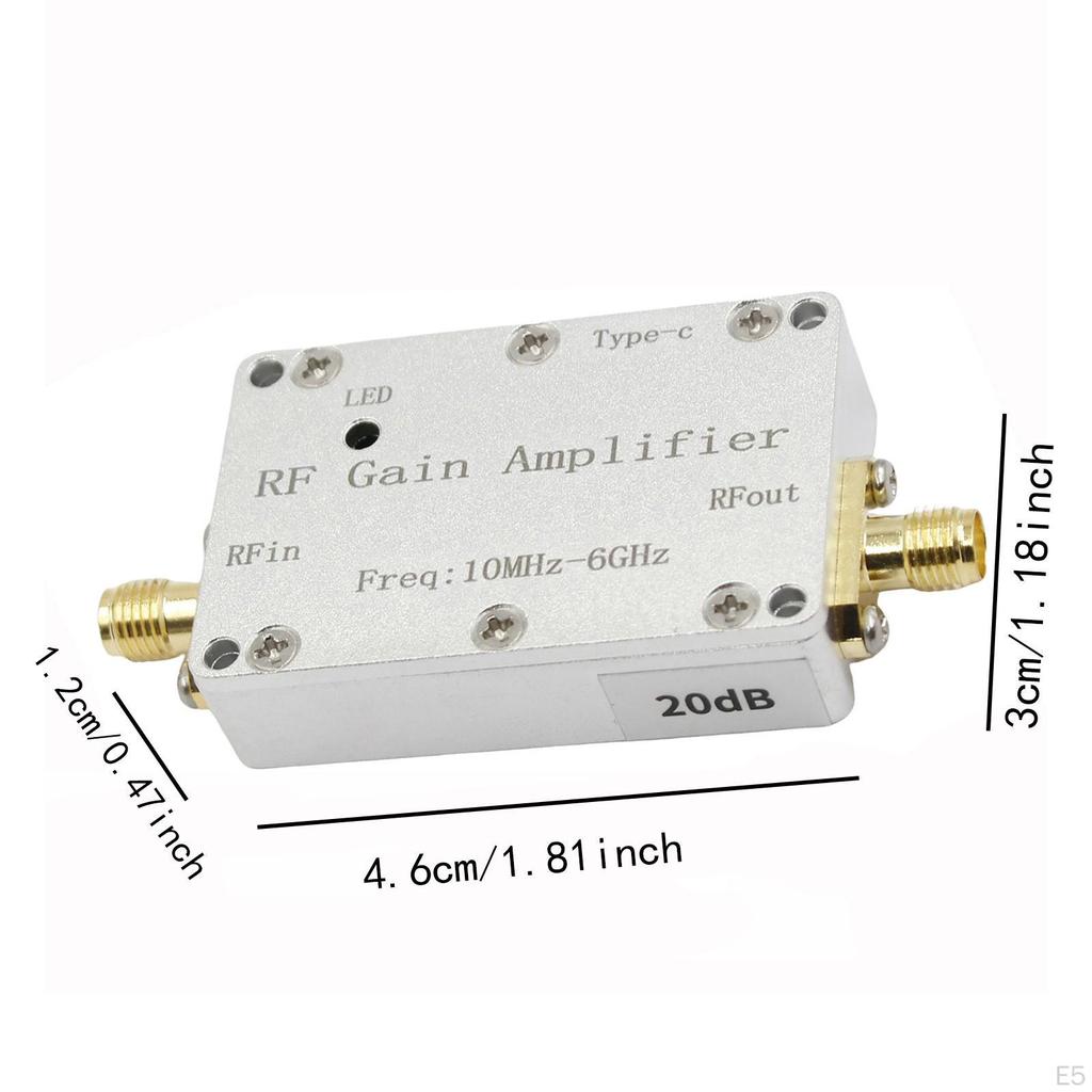 10M-6GHz RF Amplifier with Indicator Aluminum Alloy High Flatness GAIN