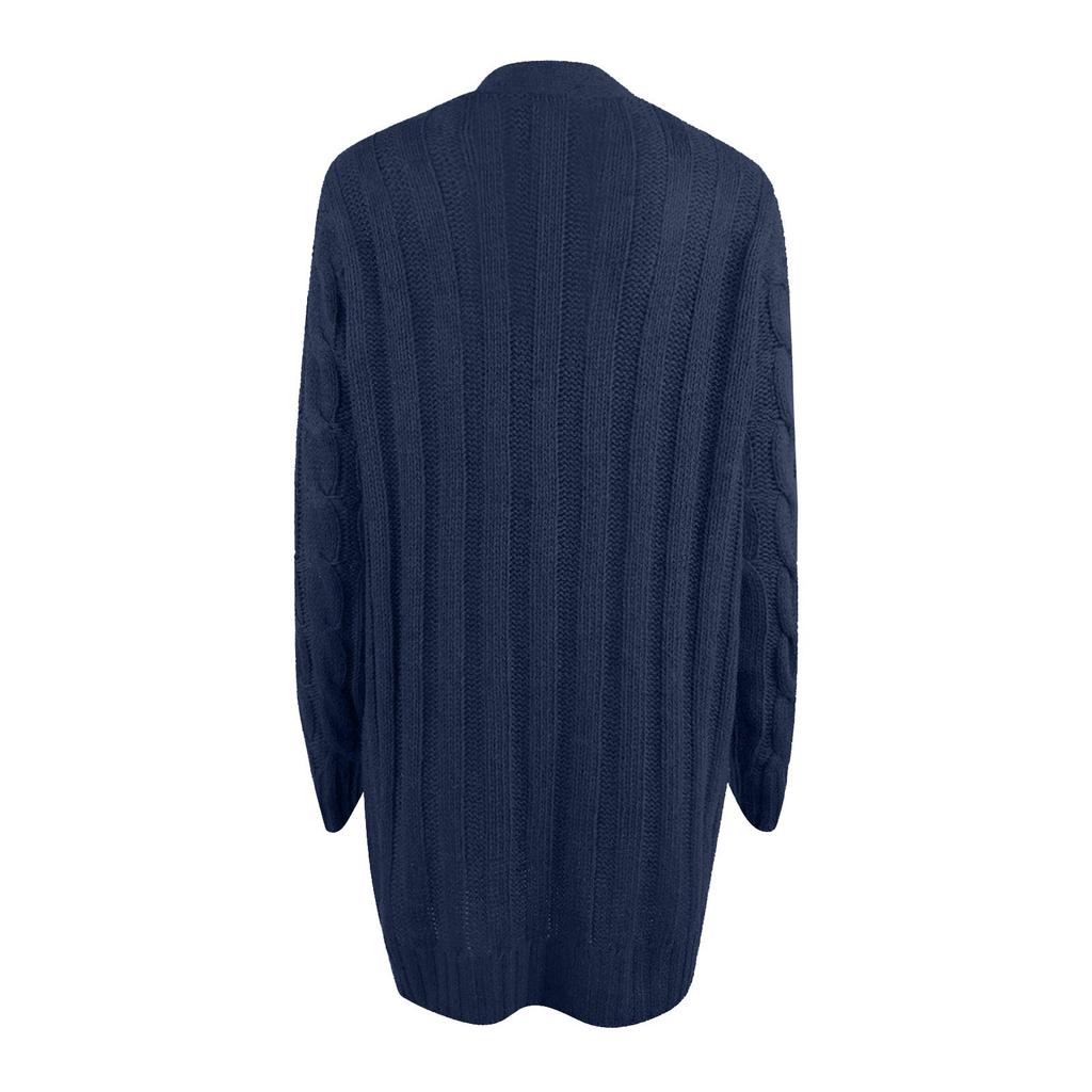 Womens Boho Patchwork Cardigan Long Sleeve Open Front Knit Sweaters Coat Pockets