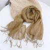 High-end Vintage 100% Linen Scaves Japanese Style Air Conditional Shawls Breathable Weaved Pashmina Wraps for Women