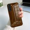 Чехол для телефона из натурального дерева для Samsung S26 S25 S24 FE S23 S22 S21 Plus S20 Ultra Note20Ultra Черная стеклянная крышка