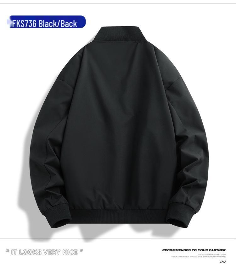 2025 Men's Trendy Casual Baseball Collar Jacket - Spring/Autumn Thin Loose Fit for Young and Middle-Aged