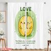 2pcs 2D Flat Printing Curtain Cute Banana Love Bible Verse 100% Polyester Fabric Without Electricity Party Decorations for