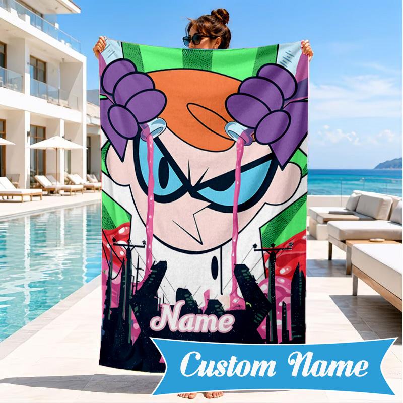 Custom Name Friendship Adventures OddParents Beach Towel Microfiber Beach Towel, Lightweight and Quick-Dry, for Summer Travel, Swimming Pool Gift