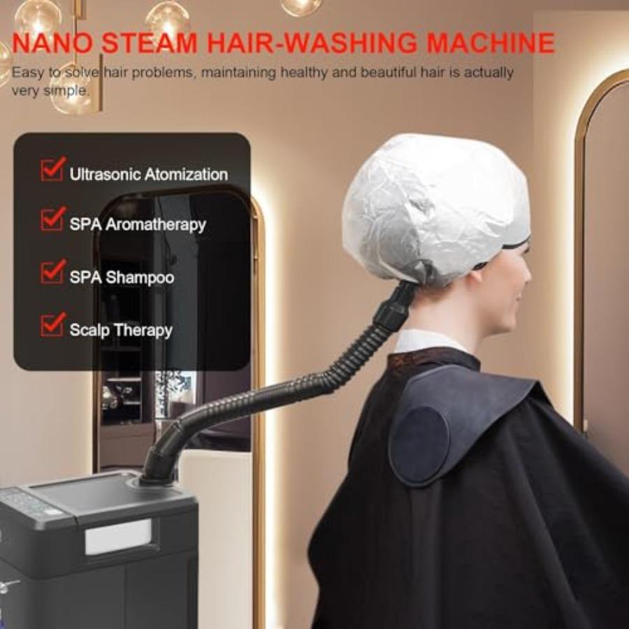 Hair Steamer Micro Mist Scalp Detoxify for Hair Wash Reclining Chair Bed Attachment Professional Hair Care for Salon SPA Barber
