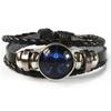 Браслет 12 Знаков Зодиака Бангл Черный Панк Светящийся Ручной Работы Регулируемый Модный Шарм Многослойный Наручный Браслет Подарки на День Рождения