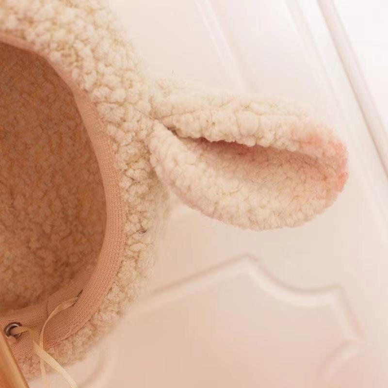 Harajuku Sweet Lolita, милый овечий ушной плюшевый берет из овечьей шерсти для женщин и девочек, шапка для косплея, зимние теплые головные уборы, украшение