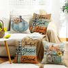 New Autumn and Winter Thanksgiving Pumpkin Color Block Letter Digital Print Decorative Pillow Cover Office Rest Pillow