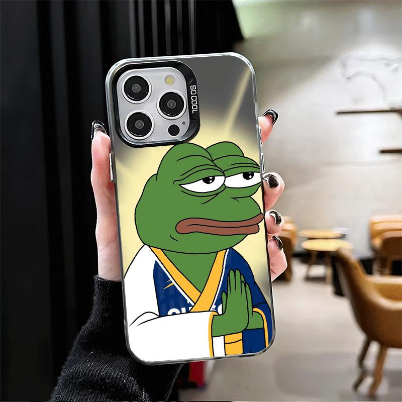 Смешной Грустный Лягушонок P-Pepe Мем Мягкий Чехол для Телефона для iPhone 15 16 17 Pro Max 17Air 16E 14 Plus 13 12 Mini Ударопрочный Чехол Задняя Крышка