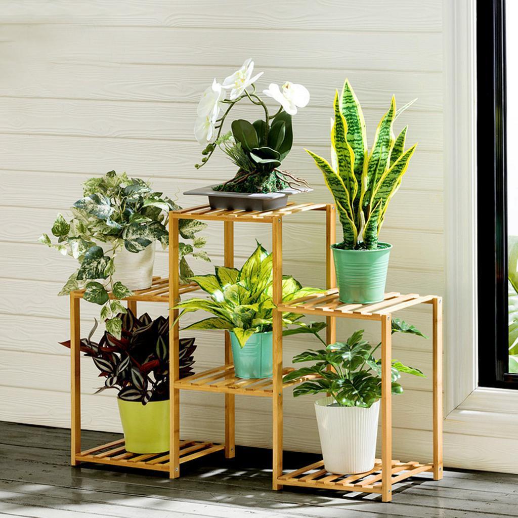Multi-layer Wooden Flower Rack Plant Shelves Flower Plant Stand Outdoor Garden Balcony Shelves Flower Pot Holder Rack Display Rack