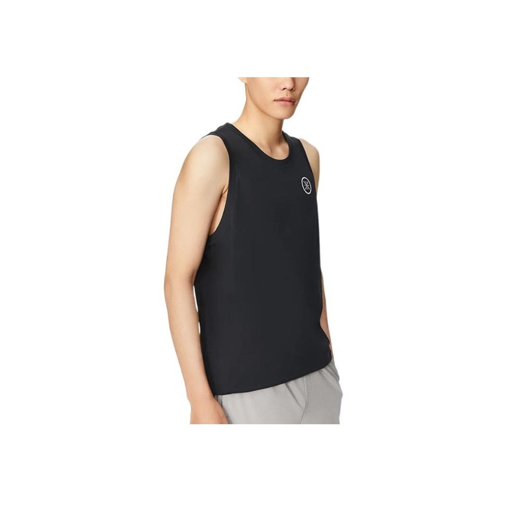 Li Ning Wade Series SS22 однотонный жилет с круглым вырезом для мужчин, черные топы AVSS031-1