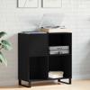 Vinyl Record Cabinet Black Oak Effect 85 x 38 x 89 cm