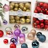 42Pcs 3/4/5cm Christmas Balls Set Glitter Surface Various Pattern Christmas Balls Shatterproof Home Reusable