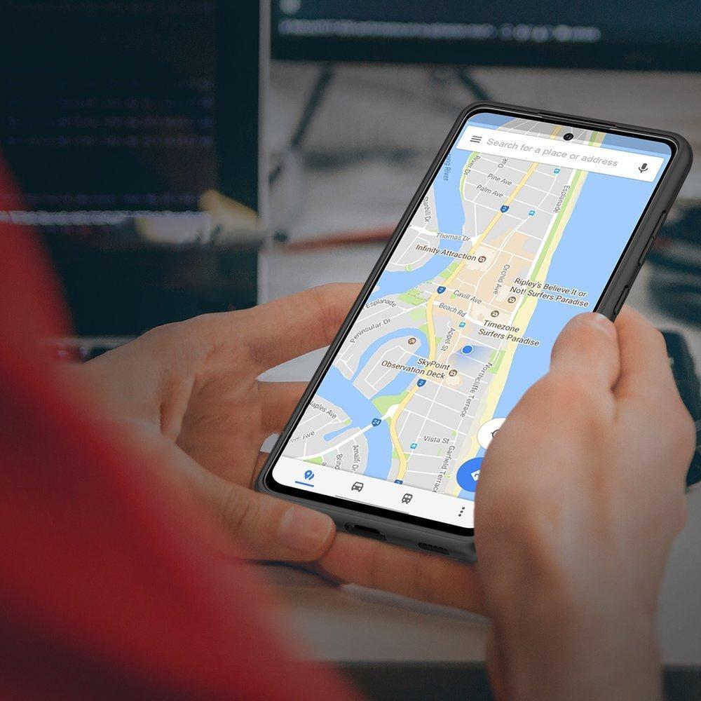 Nillkin Durable Textured Case with Reinforced Gel Frame & Nylon Back for Samsung Galaxy A72 4G - Black