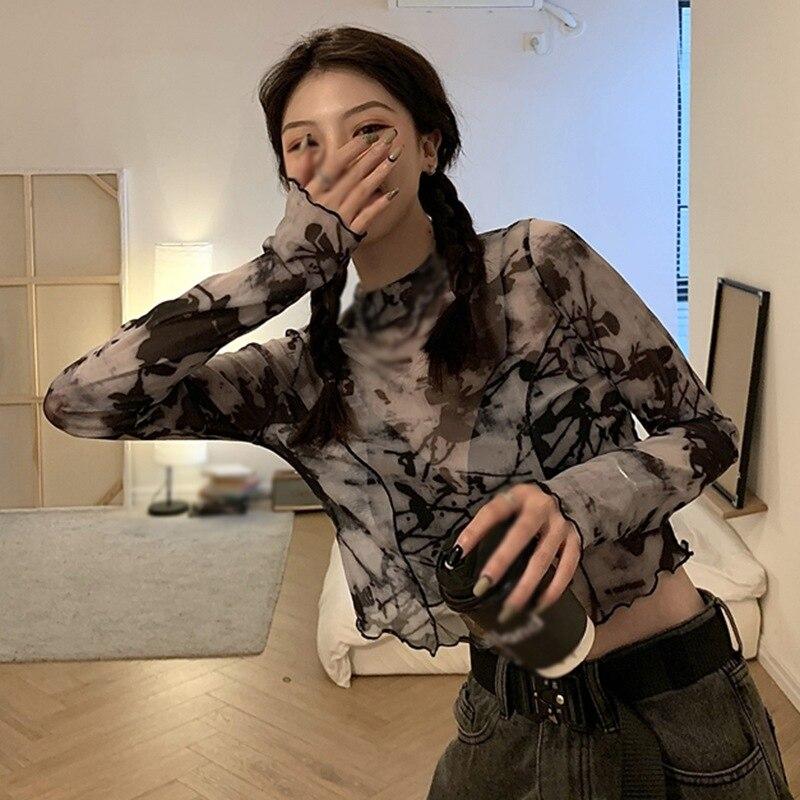 Футболка с длинными рукавами, женская летняя нижняя одежда, тонкие короткие топы, футболка с солнцезащитным кремом