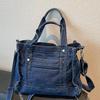 2025 Summer Ins Korean Version Canvas Bag Popular Denim Shoulder Messenger Bag Japanese Casual Handbag Women