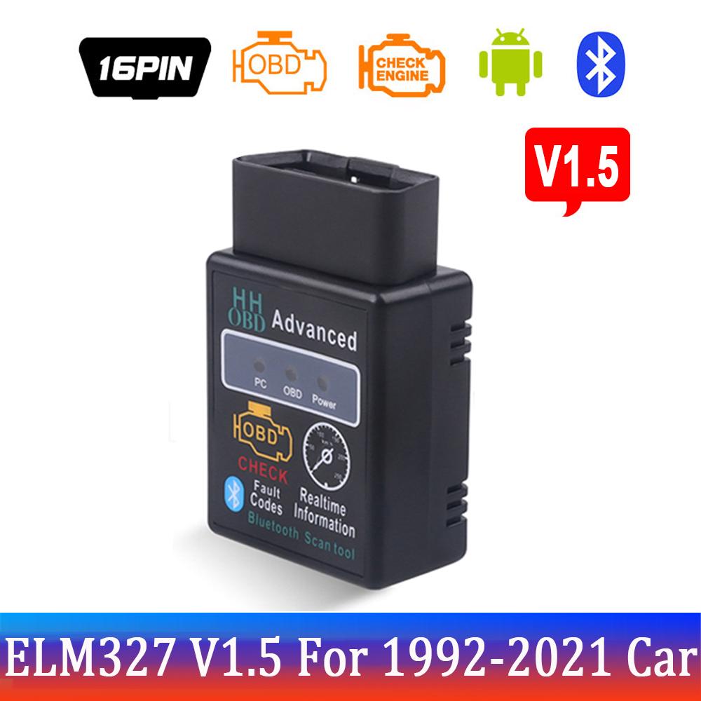 Elm327 Bluetooth OBD2 V1.5 Elm 327 V 1.5 OBD 2 Автомобильный диагностический инструмент сканер Мини Elm-327 Адаптер OBDII Автодиагностический инструмент
