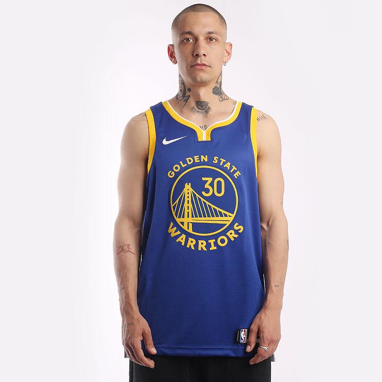 Nike Футболка NBA Golden State Warriors Stephen Curry Icon Edition Dri-FIT, синяя/белая/желтая, унисекс, уличная одежда DN2005-401