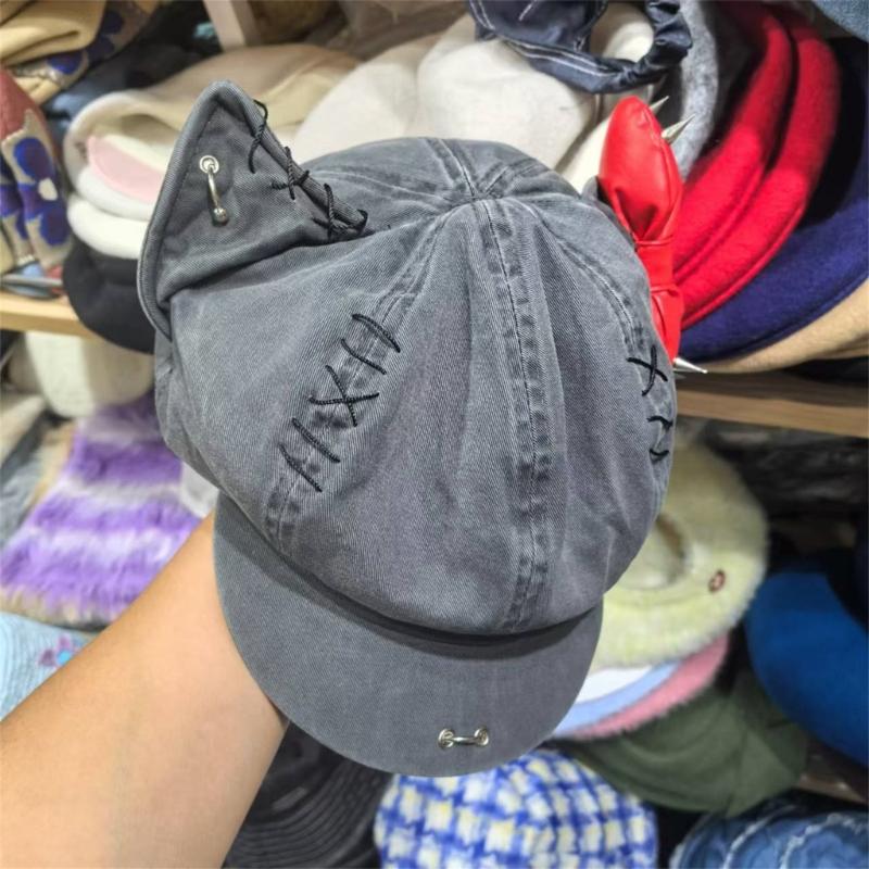 Берет с заклепками для леди, девушки, модный, 2000-е, восьмиугольная шляпа, шляпа водителя, шапочки с черепом для девушки, все сочетается, рокерская шляпа