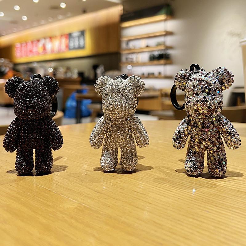 Elegant Korean Bling Bear Keychain Sparkly Car Accessory And Bag Charm