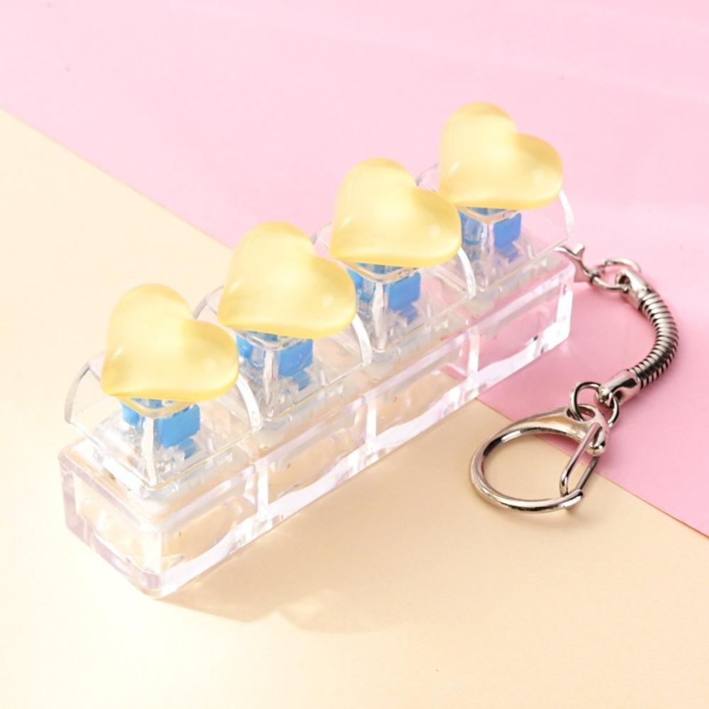4 Keys Clickable Button Fidget Toy Decompression Fidget Keychain Bag Charm