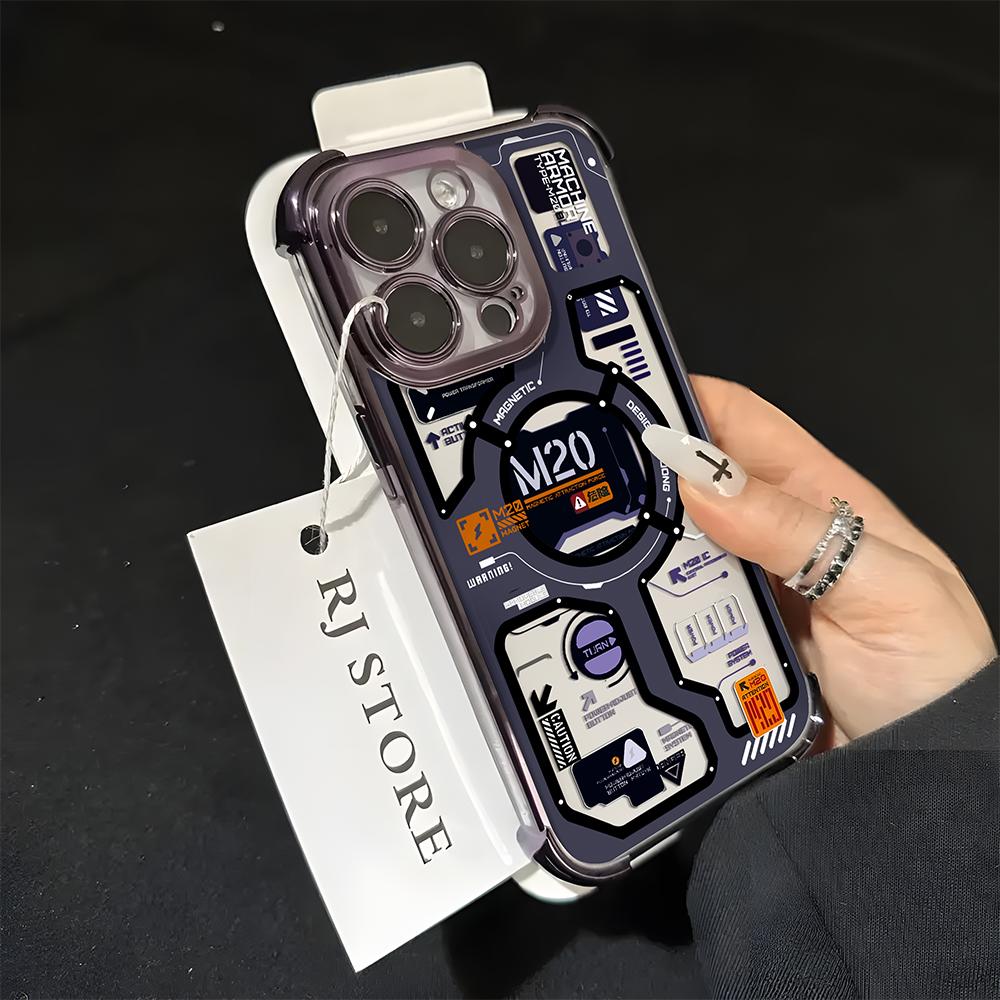 Горячий Новый M20 Circuit Lable Покрытие Чехол для Телефона Для iPhone 16e 16 15 14 13 12 11 Pro Max XR XSMax Plus Противоударный Подушка Безопасности Задняя Крышка