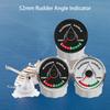 RHAXEL 52mm Rudder Angle Indicator 0-190ohm for Marine Boat Yachts with 8 Colors Backlight 12V 24V with Mating Sensor
